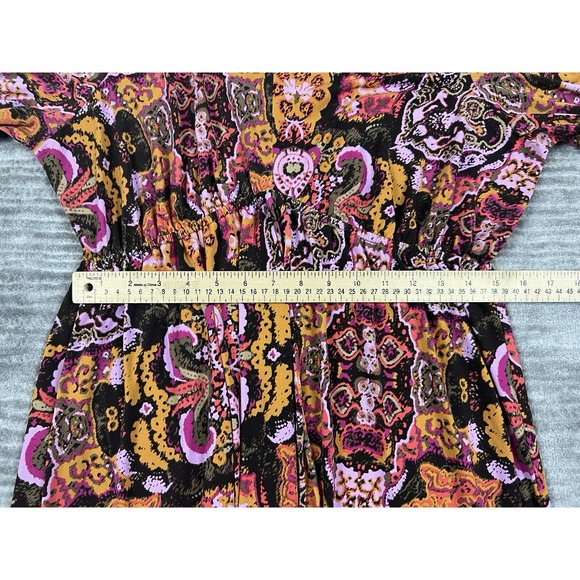 Madison Dress Womens‎ Large Multicolor V-Neck ALine Short Sleeve Polyester Blend - Picture 5 of 11
